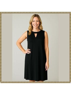 J. Jill Black Keyhole Neck Midi Dress Size 1X